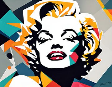 Abstracte kunst van Marilyn Monroe 2 van Johanna's Art