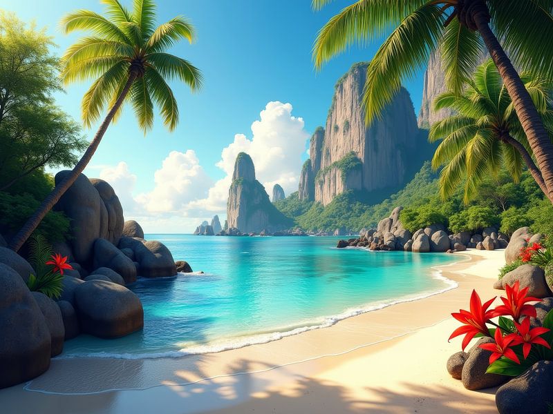 paysage de plage par hisamvideo art