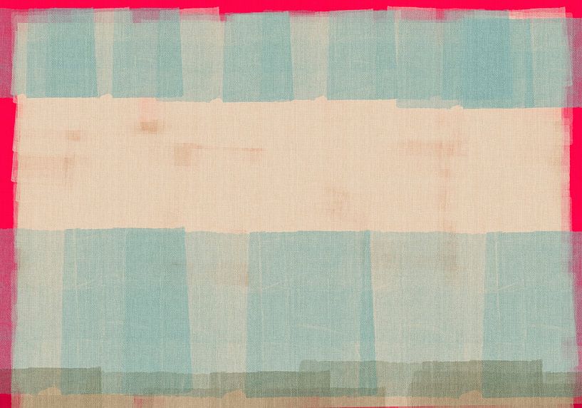 Abstrait en blanc, rose néon et bleu clair. par Dina Dankers