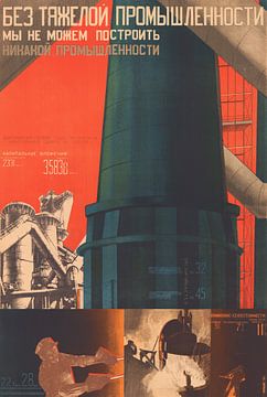 Gustav Klucis, Zonder zware industrie kunnen we geen industrie bouwen, 1920 van Atelier Liesjes