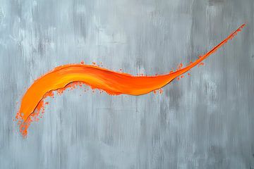 Dynamic orange line on grey - Modern by Poster Art Shop