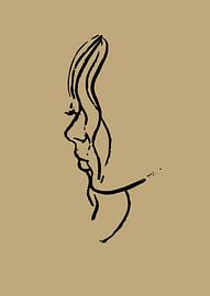 Minimalismus - Porträt Mädchen Seite Gesicht von Emiel de Lange