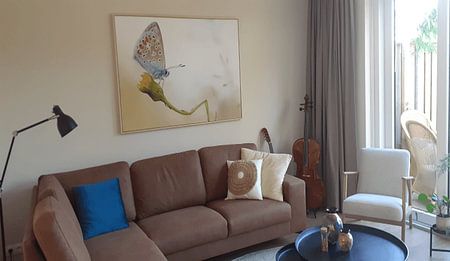 Icarus blue on snapped dandelion. Butterfly