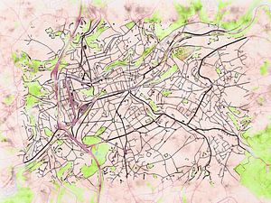 Karte von Verviers im stil 'Soothing Spring'