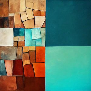 Aqua und Beige Kugeln in aqua, blau und braun