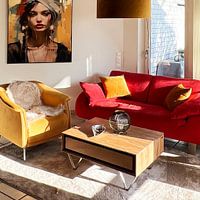 Kundenfoto: Buntes Porträt im modernen Pop-Art-Stil von Carla Van Iersel, auf Leinwand