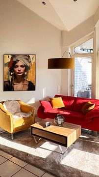 Klantfoto: Kleurrijk portret in moderne popart stijl van Carla Van Iersel