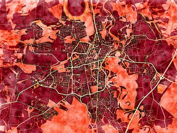 Kaart van Dessau-Roßlau in de stijl 'Amber Autumn' van Maporia