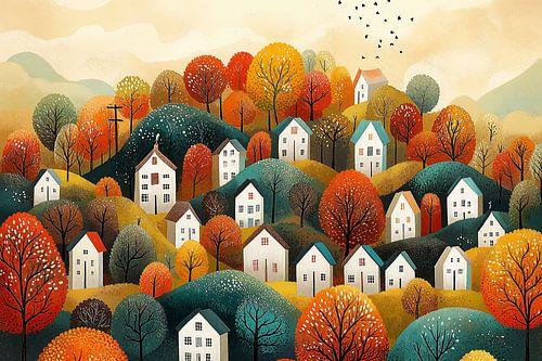 Village in Autumn Colors no.1