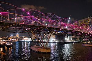 Die Helix-Brücke bei Nacht