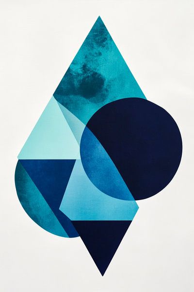 Geometric dreams in blue Drops of colours and shapes N by Poster Art Shop