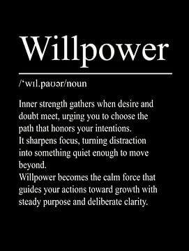 Wilskracht Definitie - Zwart van WordsThatInspire
