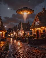 UFO over the old village