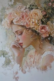 Silent Thoughts in Flower Arrangement by ARTEO Paintings