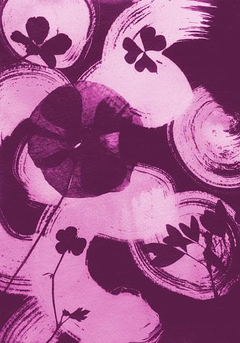 Fleurs abstraites roses et violettes