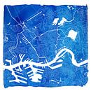 Rotterdam Stadskaart | Blauw Vierkant met een Witte kader van Wereldkaarten.Shop thumbnail