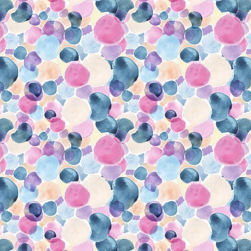 Cheerful watercolor bubbles and bubbles