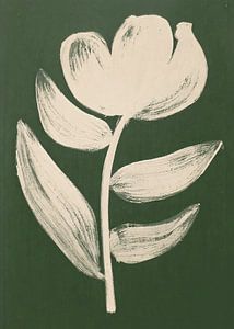 modern art abstract green flower 4