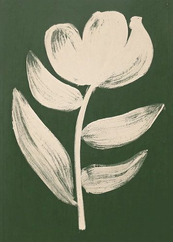 modern art abstract green flower 4