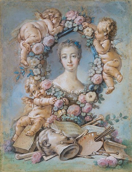 Madame de Pompadour, François Boucher, 1754 (Pastell) von Atelier Liesjes