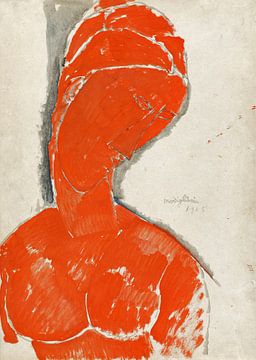 Amedeo Modigliani,Vrouwelijke buste in rood, 1915