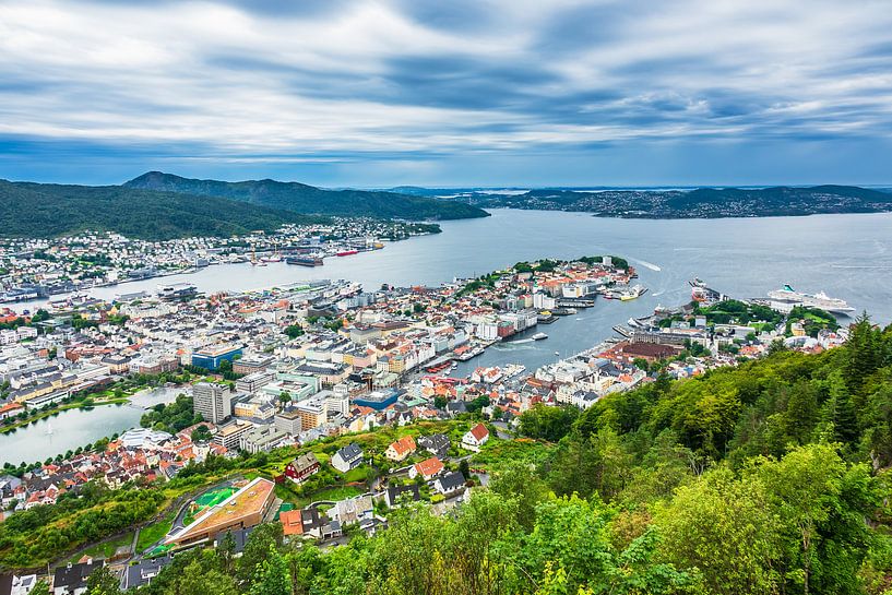 Blick auf die Stadt Bergen in Norwegen von Rico Ködder