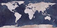 World map - navy blue and pale pink