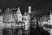 De Rozenhoedkaai in zwart-wit, Brugge van Henk Meijer Photography