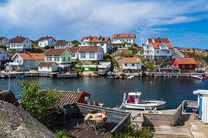 Blick auf den Ort Gullholmen in Schweden