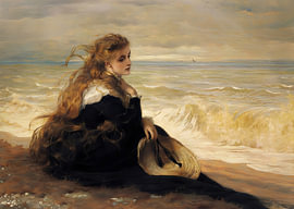 Frau am Meer von Jose Santana