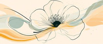 Bloemenmagie in zachte kleuren en lijnen van Poster Art Shop