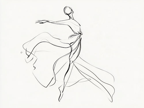 Dance in Flowing Lines