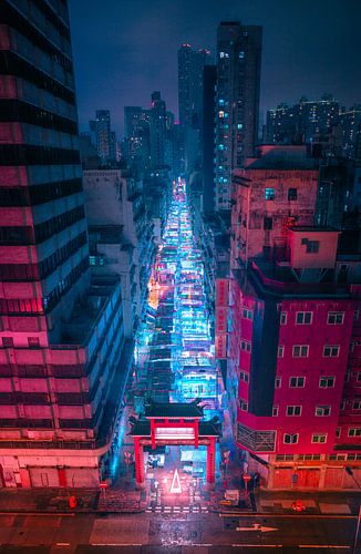 Neon Regen -Een Nacht in Temple Street in Hong Kong