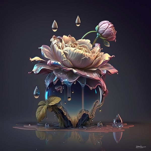 Blumen mit Wasser von Gelissen Artworks