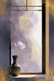Chasing Shadows – Abstraktes Aquarellporträt mit elegantem Schattenspiel von Egon Zitter