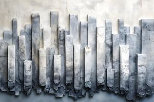 Peinture blanche | Peinture oblongue | Grande peinture salle de séjour