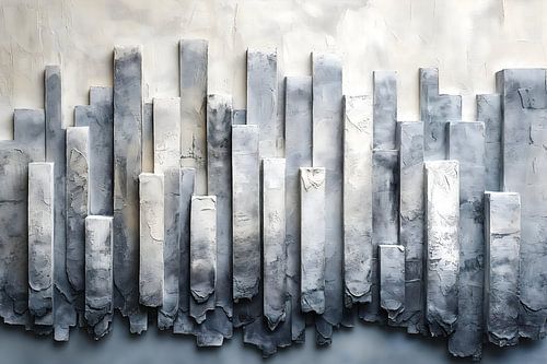 Wit Schilderij | Langwerpig Schilderij | Groot Schilderij Woonkamer