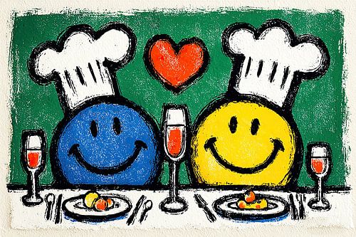 Happy Chefs Together by OMG Art