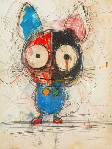 Colourful Cat Figure - Merry Painting