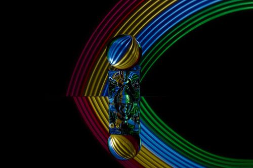 Lichtwellen rollen durch die Nacht Serie 2 #2 von Arie de Lange