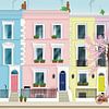 Pastel Promenade in Primrose Hill van Art Prints
