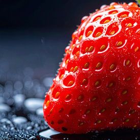 Detaillierte Nahaufnahme einer frischen Erdbeere von Mustafa Kurnaz