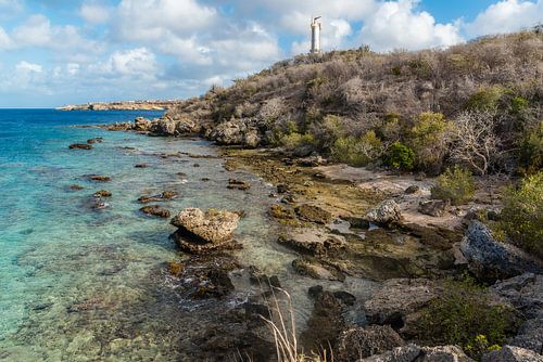 Vuurtoren op het Caracasbaai Eiland in Curacao