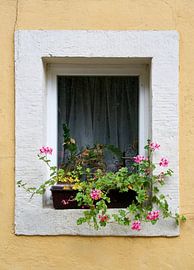 Fenster eines Hauses im Ort Rathen im Elbsansteingebirge von Heiko Kueverling