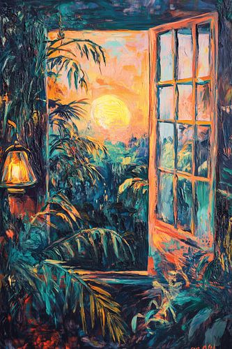 Zonsondergang in de jungle