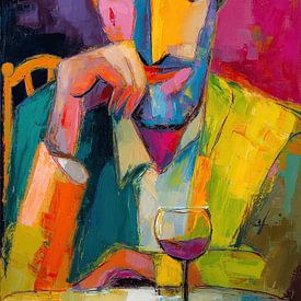 Man Glas | Mann im Glas von ARTEO Gemälde