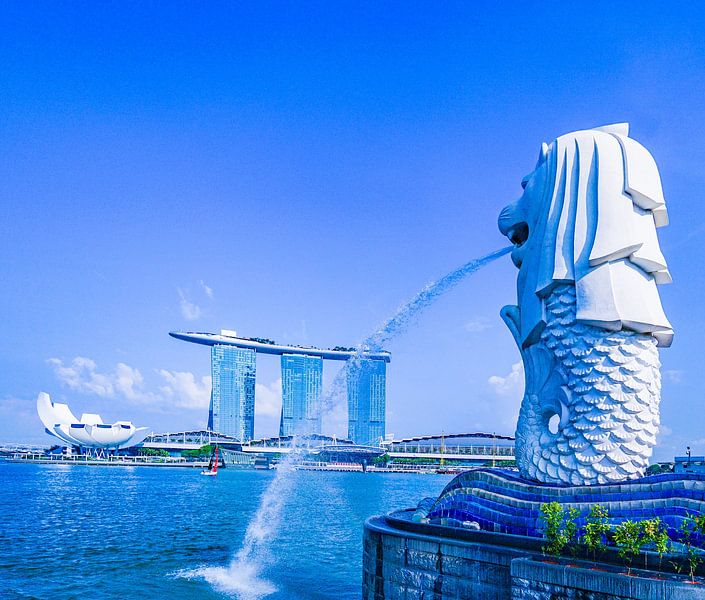 The Merlion in Marina Bay by Barbara Riedel