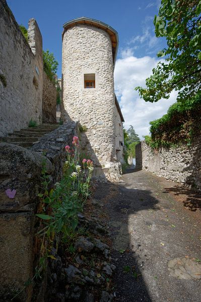 De weg naar de donjon in Crest Frankrijk van Peter Bartelings