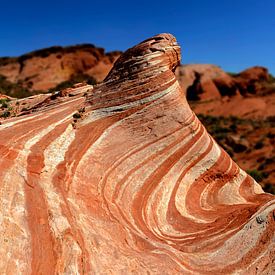 De 'Fire wave' in het Valley of fire State Park. (NV-USA) van Jan Roeleveld