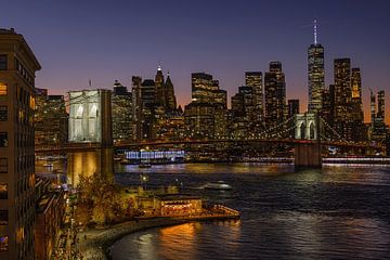 New York vanaf de Manhattan Bridge 3 van Kurt Krause